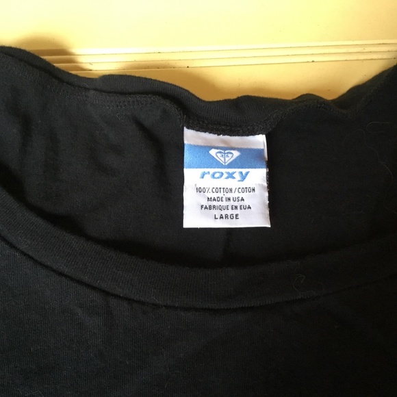 ROXY LG BLACK SCOOPED NECK SHORT SLEEVE T-SHIRT - Picture 6 of 6